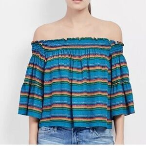 Nicole Miller Artelier - off the shoulder flowy silk top - size S